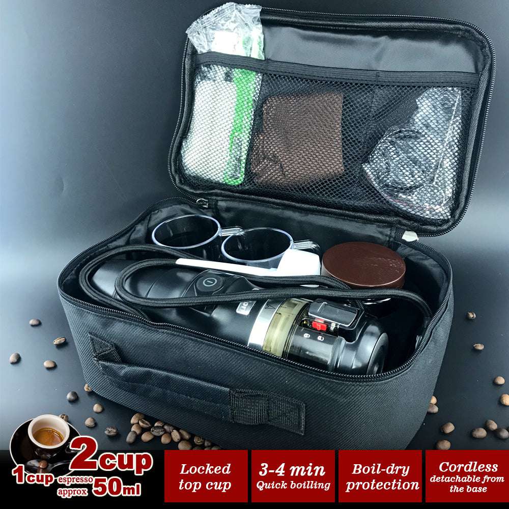 12V Car Espresso Moka Coffee Maker Set - Portable Travel Coffee Machine with 2 Cups for Road Trips & Camping | Perfect for Commuters, Truck Drivers & Outdoor Adventures