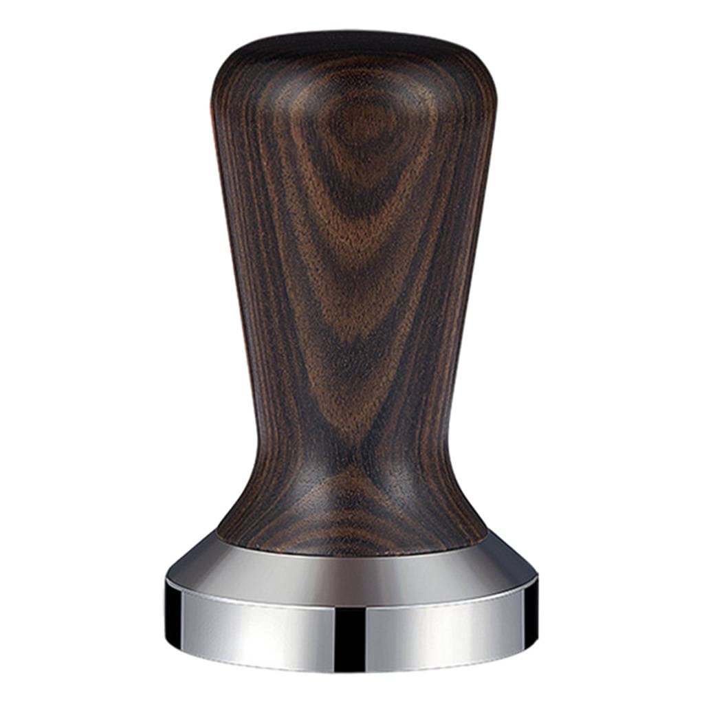 Premium Wooden Handle Espresso Coffee Tamper - 51mm Stainless Steel Flat Base Coffee Powder Press for Barista & Home Brewing | Perfect for Espresso Machines & Coffee Maker Gifts (Black Rosewood) | Ideal for Coffee Shops, Home Kitchens & Coffee Enthusiasts