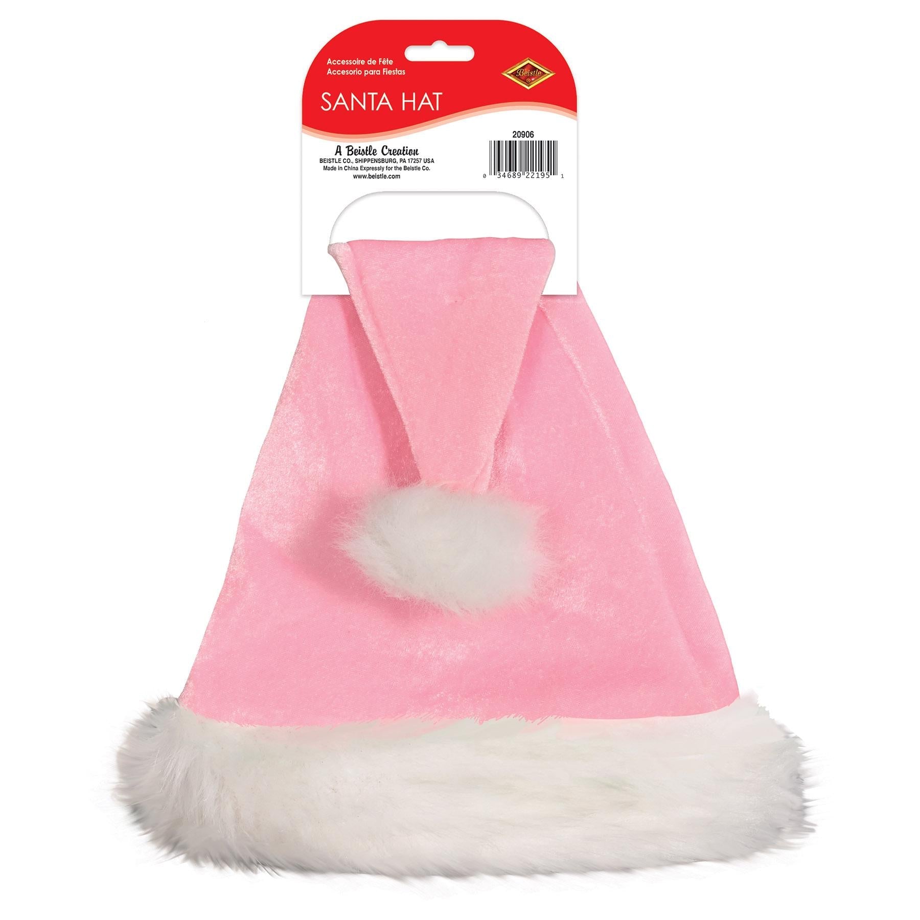 12 Pack Light Pink Santa Hats for Christmas - Festive Holiday Party Hats for Xmas Celebrations, Office Parties & Family Gatherings