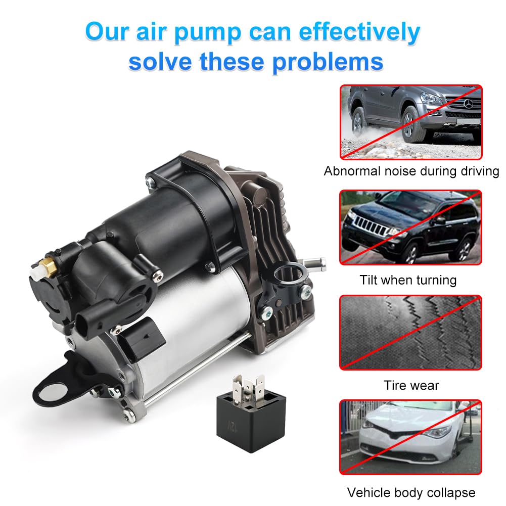 JDMON Air Suspension Compressor Pump Replacement for Mercedes-Benz GL & ML-Class W164 X164 (2006-2012) - Compatible with GL320/350/450/550 & ML320/350/450/500/550/63 AMG - Replaces OEM 1643201204 1643200004 - Perfect for Off-Roading, Towing & Smooth Ride Adjustments