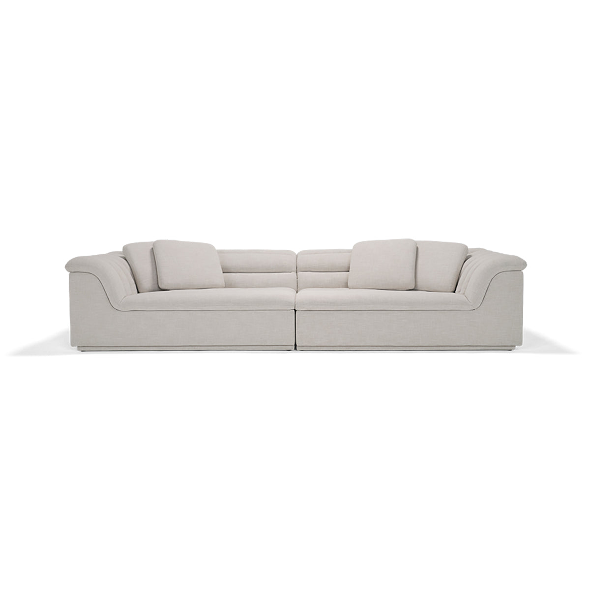 Float 4-Seat Sofa - Modern Byron Oyster Upholstered Sectional Couch for Living Room, Lounge & Family Room - Comfortable & Stylish Home Furniture