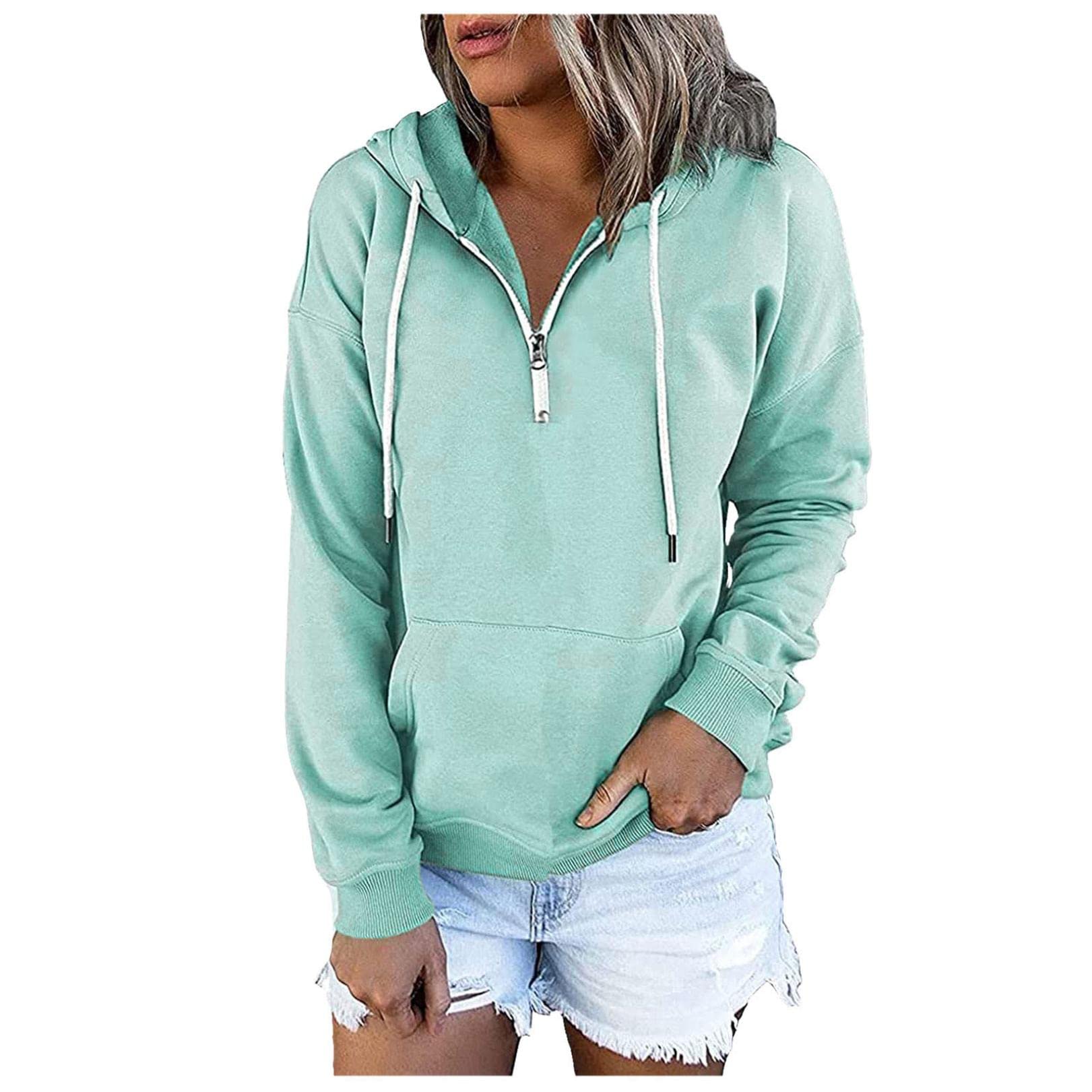 Women's Casual Zip Up Hoodie with Drawstring - Long Sleeve Loose Pullover Sweatshirt for Everyday Wear, Gym, and Outdoor Activities