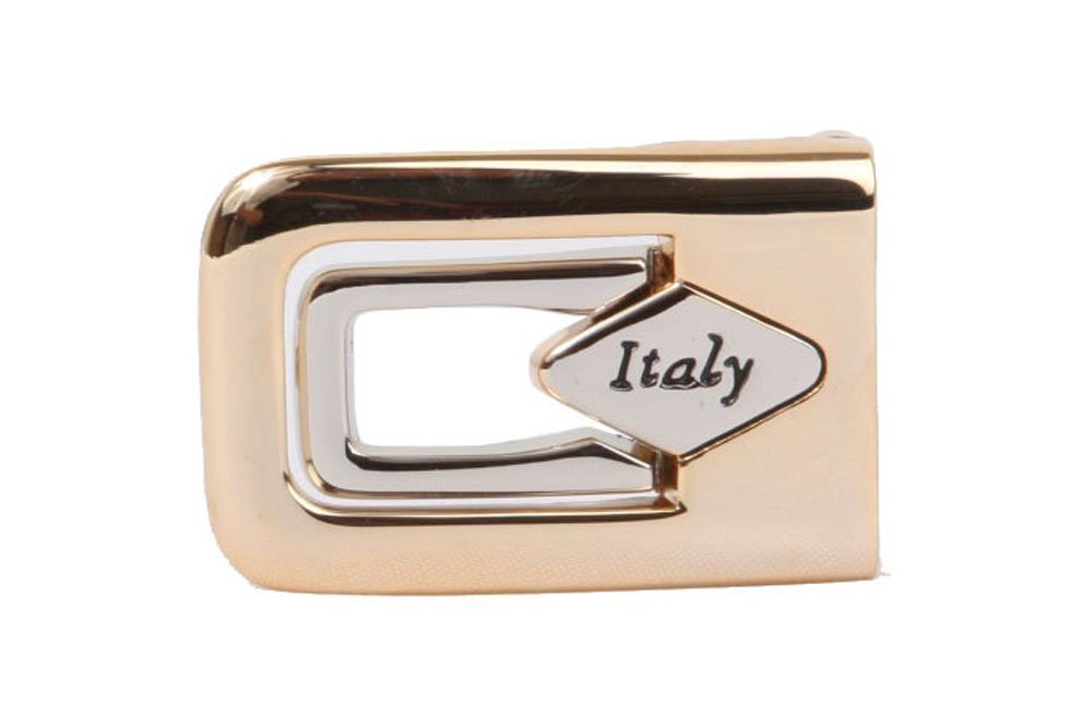 1 1/8 Inch (28mm) Gold & Silver Two-Tone Belt Buckle Clasp - Durable Metal Replacement for Jeans, Pants & Leather Belts - Western, Casual & Formal Wear Accessory
