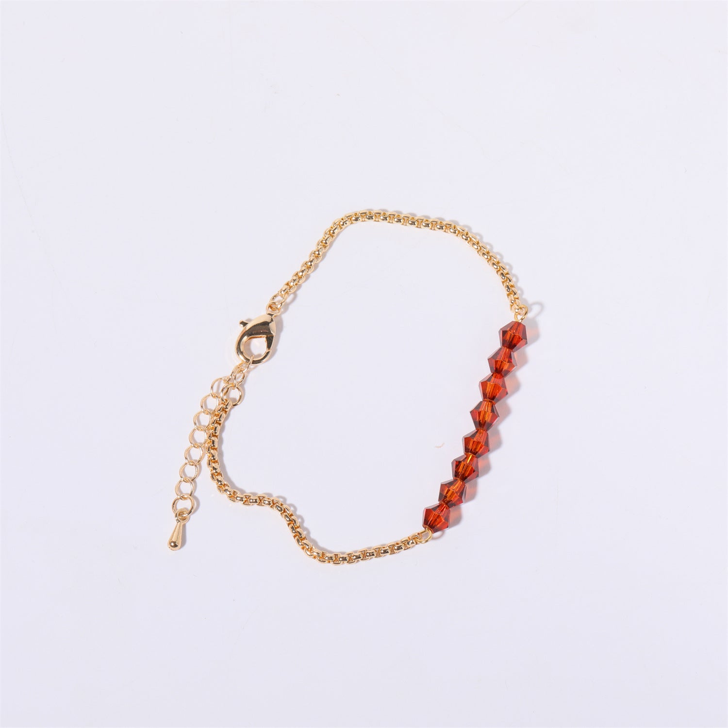 18K Gold Birthstone Beads Chain Bracelet - Personalized Zodiac Jewelry Gift for Women | HSB602 | Perfect for Birthdays, Anniversaries & Special Occasions
