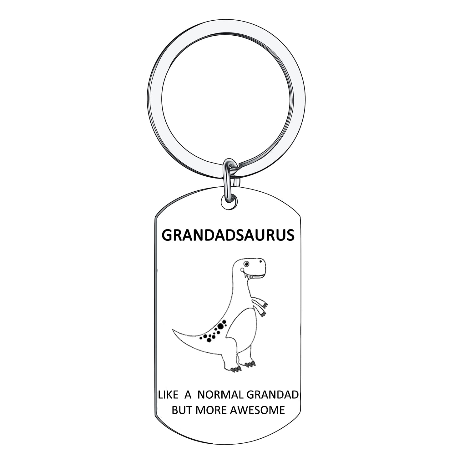 Dinosaur Grandad Keychain - Silver Grandfather Gift for Father's Day & Birthday - Perfect for Gifting from Grandkids