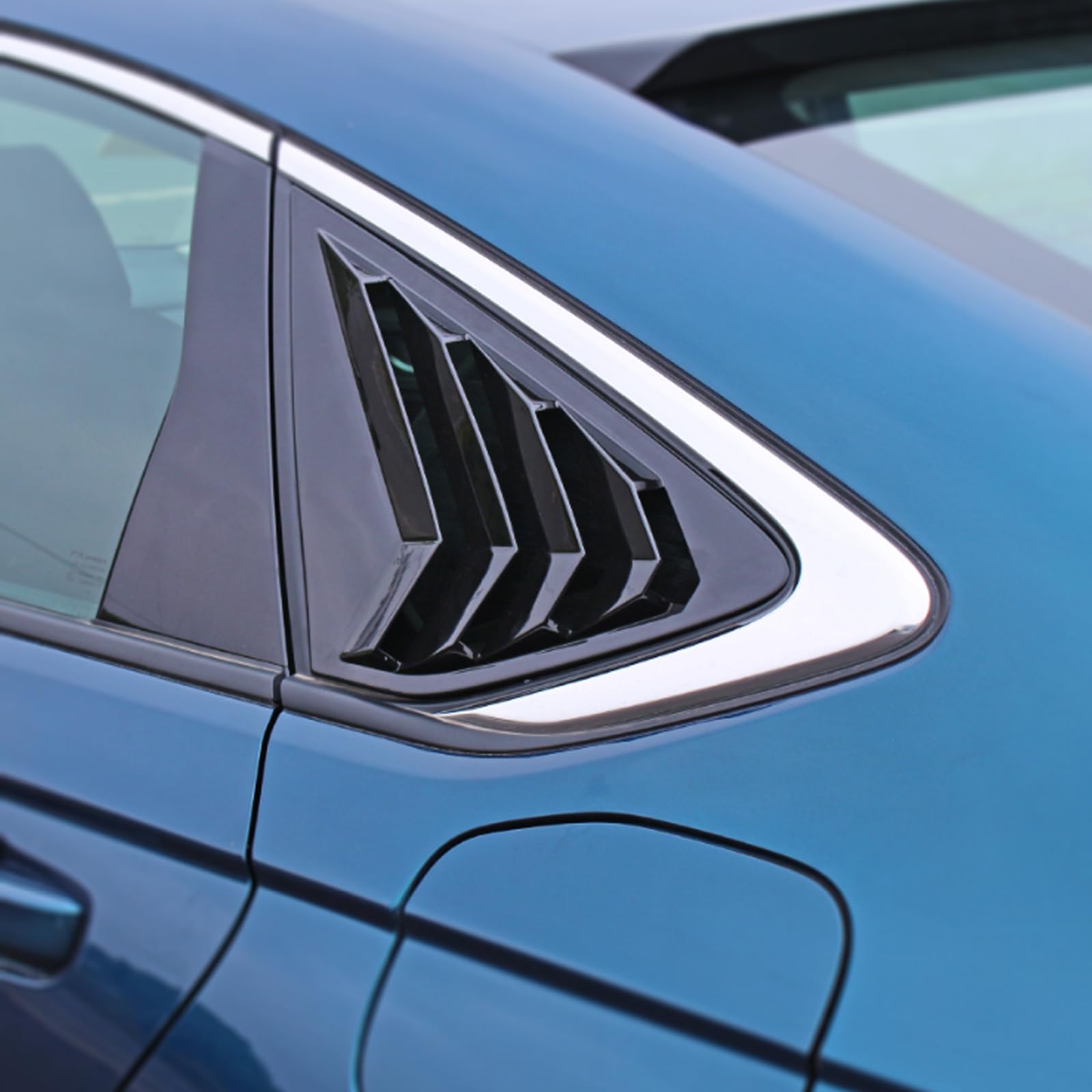 2023-2024 Honda Accord Rear Side Window Louvers Spoiler - Bright Black Air Vent Scoop Shade Cover for Sporty Style & Sun Protection (Perfect for Summer Driving & Car Shows)