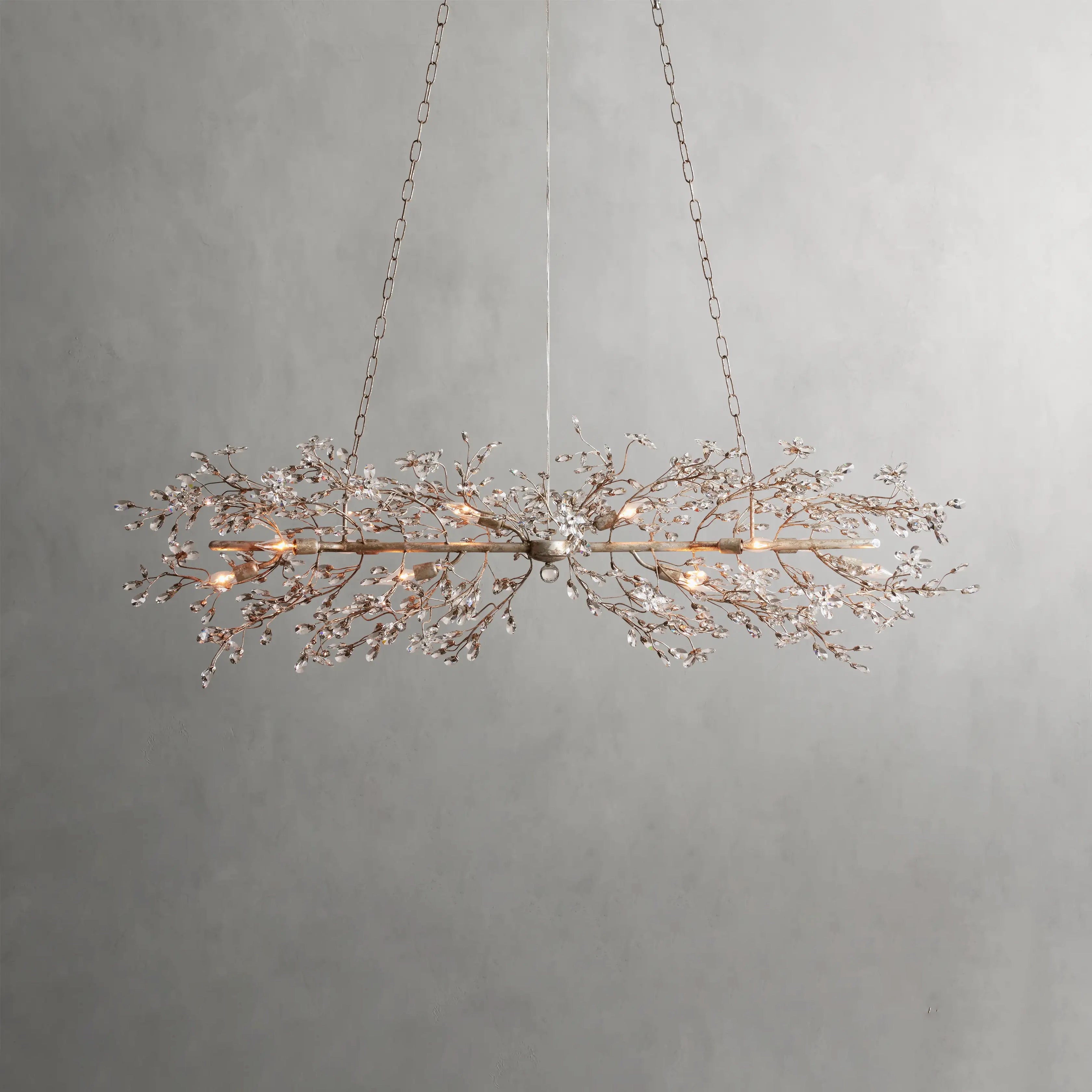 Fiore Linear Chandelier - 51 Inch Modern LED Pendant Light with 68W Dimmable Lighting for Dining Room, Kitchen Island & Living Room Decor