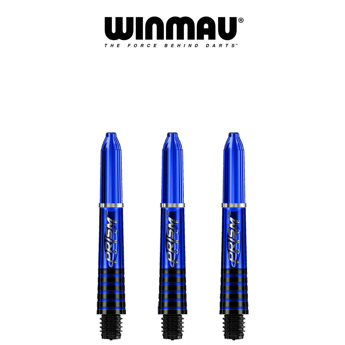 WINMAU Prism Force Ring Lock Dart Shafts - Short Blue Aluminum Dart Shafts for Professional Players | Perfect for Steel Tip Darts, Tournaments & Home Practice