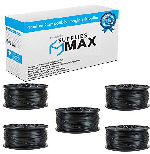 Premium PLA 3D Printer Filament - 1.75mm Black (5-Pack, 1kg Each) | High-Quality Universal Replacement Filament for Smooth Printing | Ideal for DIY Projects, Prototyping & Home 3D Printing