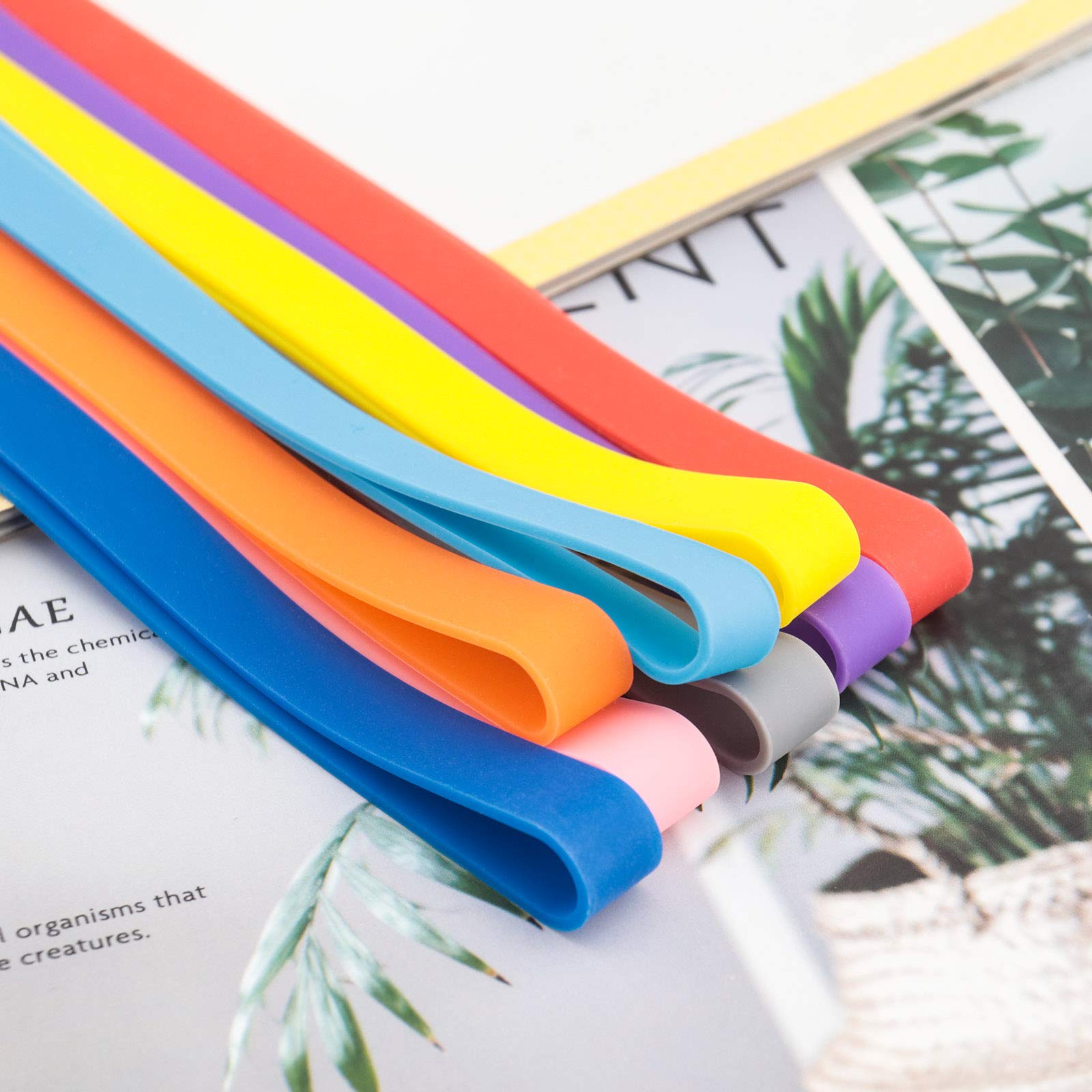 10 Pack A5 Silicone Rubber Bands - Durable Book Straps, Planner Elastic Bands (200mm) for Organizing, Cooking, Wrapping, Exercise & Crab Traps - Non-Slip Silica Gel Bands for Lunch Boxes, Art Projects & More