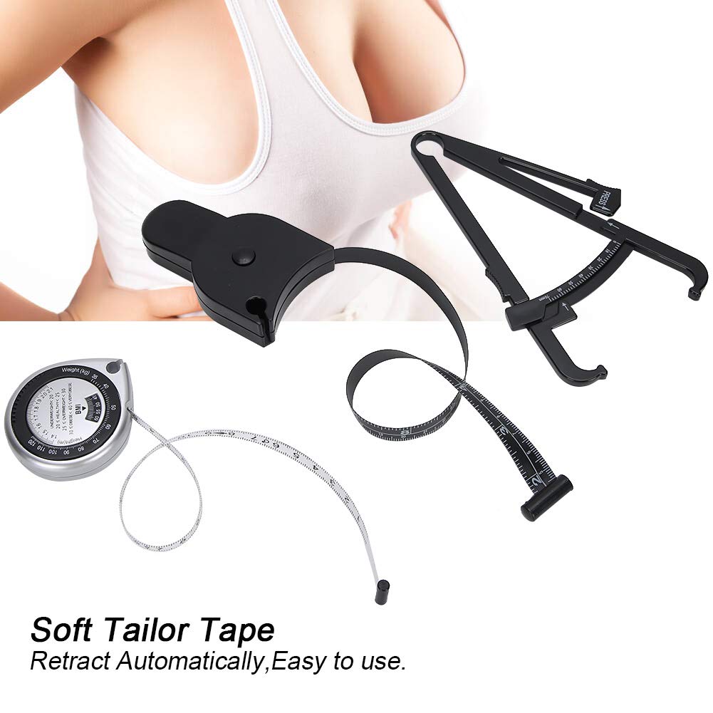 Professional Body Fat Caliper - Accurate Handheld Skinfold Measurement Tool for Men & Women - Includes Body Fat Percentage Chart - Perfect for Waist, Leg, Arm Fitness Tracking - Home Gym & Personal Trainer Essential