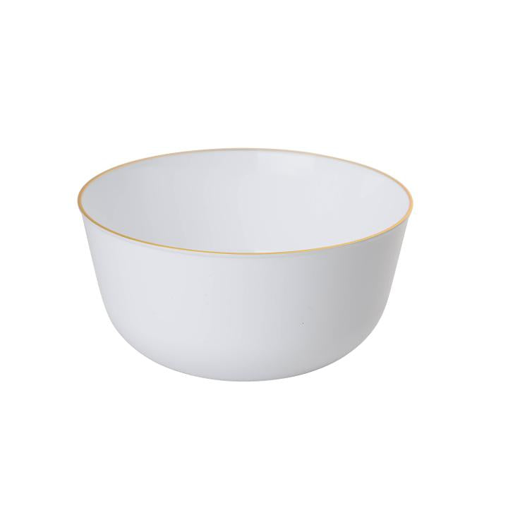 Elegant Gold and White Round Plastic Plates - 12-Pack Durable Disposable Dinner Plates for Parties, Weddings, and Events - Perfect for Indoor and Outdoor Dining, Picnics, and Catering