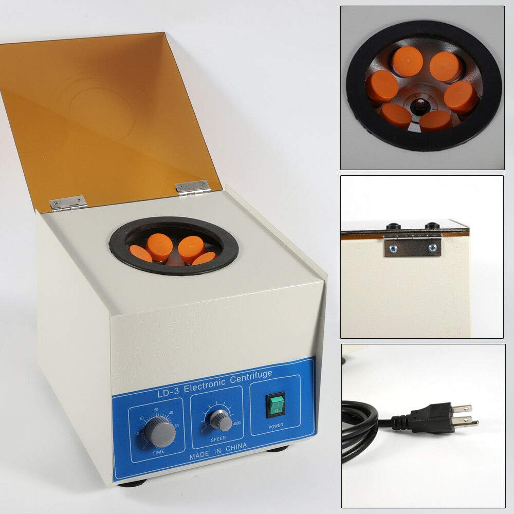 LD-3 Electric Benchtop Centrifuge Machine - 6 x 50ml Large Capacity, 4000 RPM - Fast US Shipping - Ideal for Lab, Medical, and Research Applications