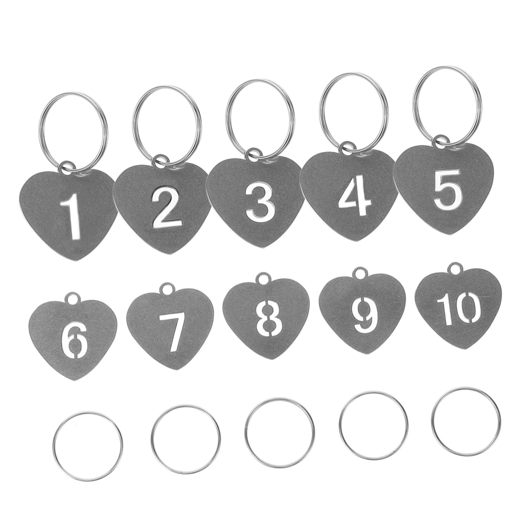 PACKOVE Keychain Number Tags Set - Durable Titanium Steel Luggage Key Labels with Numbers - Portable Keychain Accessories for Travel, Gym Lockers, and Backpack Identification