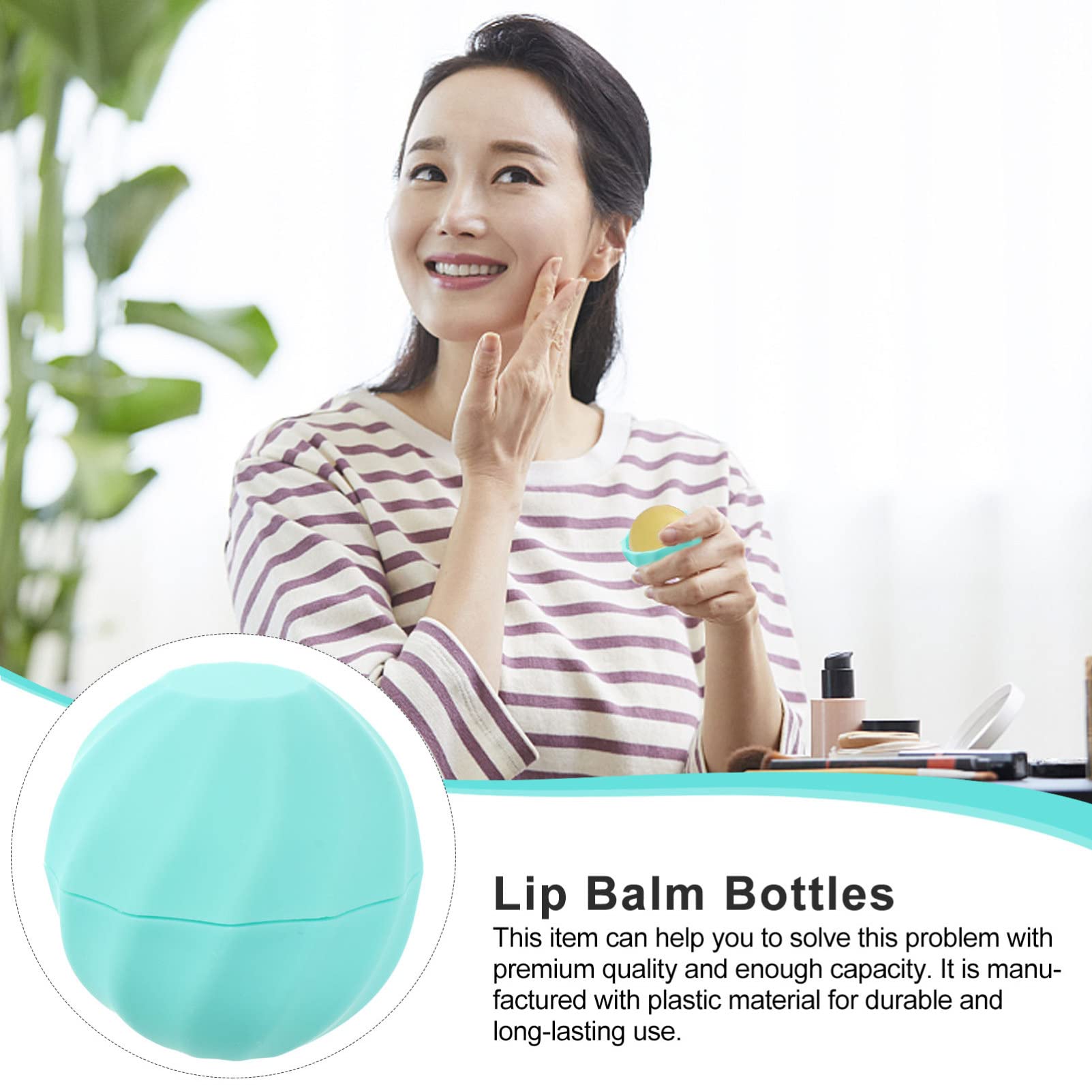 Refillable Empty Lip Balm Containers - 10Pcs Round DIY Lip Balm Balls for Homemade Cosmetics, Lipstick & Skincare - Perfect for DIY Beauty, Travel & Gifts