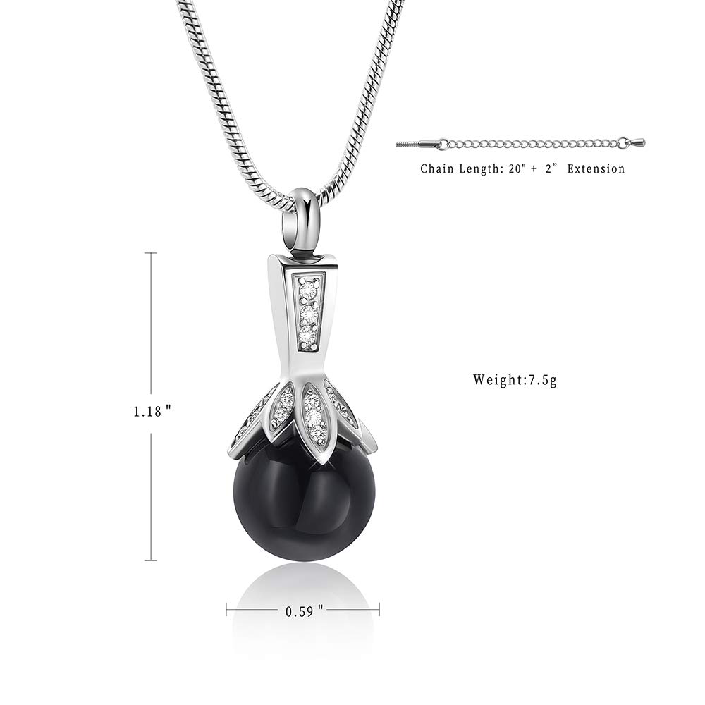 Eternal Pearl Cremation Necklace for Women - Memorial Jewelry Ashes Holder Keepsake - Perfect for Honoring Loved Ones at Funerals, Memorials & Special Occasions