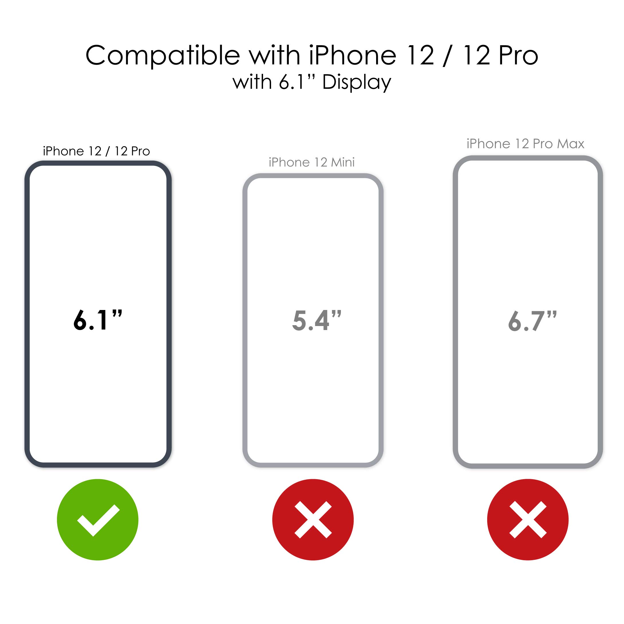 DistinctInk Clear Shockproof Hybrid Case for iPhone 12/12 Pro (6.1 Inch) - Durable TPU Bumper & Acrylic Back with Tempered Glass Screen Protector - Baseball Design - Perfect for Baseball Fans & Sports Enthusiasts - Ideal for Daily Use, Outdoor Activities & Showcasing Team Spirit