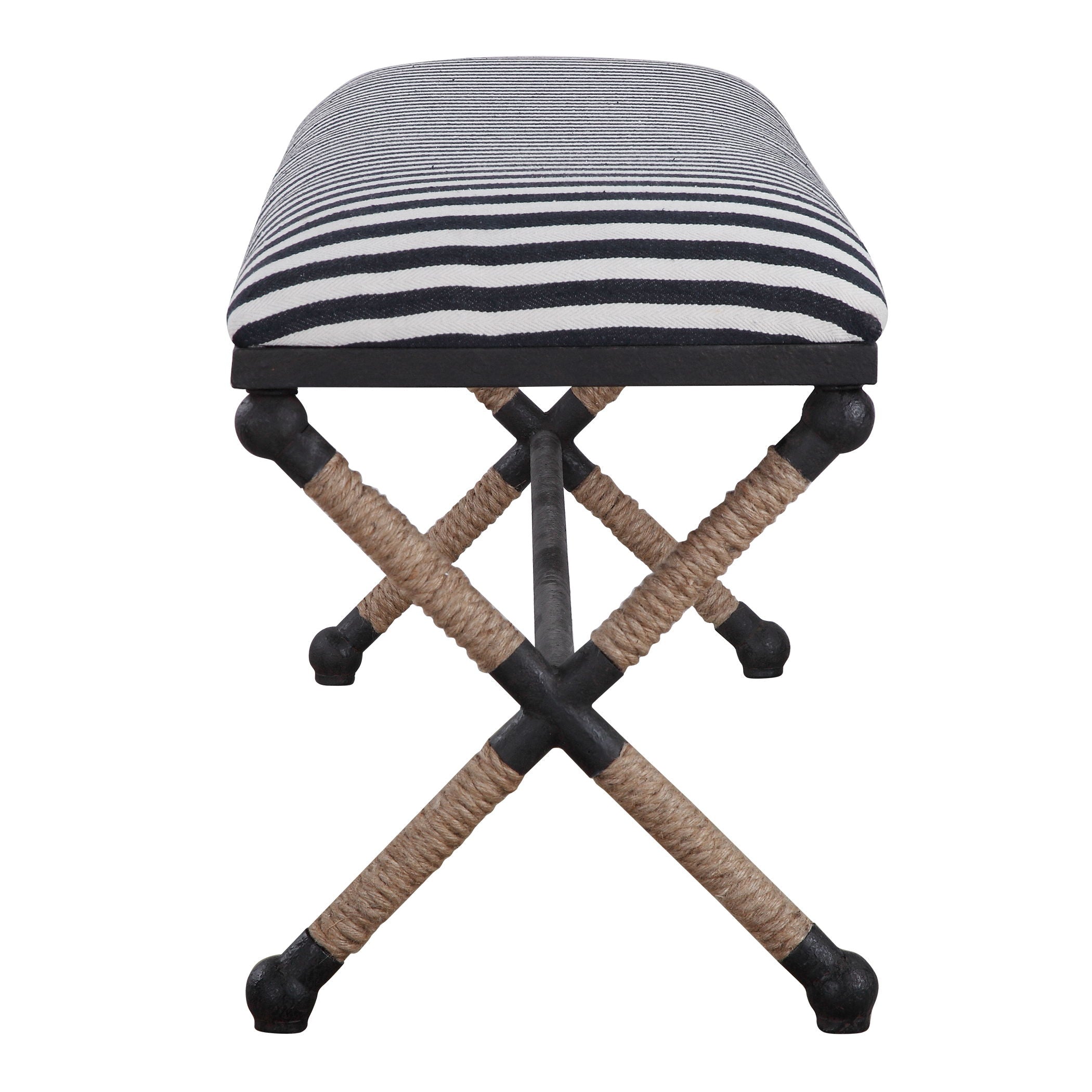 Stylish Braddock Striped Bench in Black - Perfect for Entryway, Living Room & Bedroom Decor