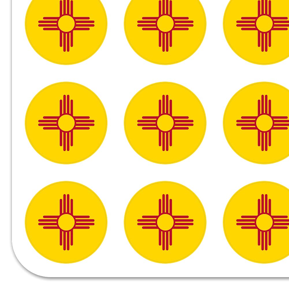 New Mexico State Flag 1 Inch Clear Stickers for Planners, Scrapbooking, DIY Crafts - Perfect for Bullet Journals, Scrapbooks, and Decorative Projects