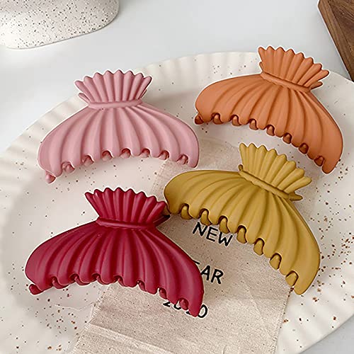 Licogel Large Hair Claw Clips 8PCS - Strong Hold Interlocking Teeth Hair Clips for Women, Solid Color Hair Barrettes & Jaw Clips (Perfect for Ponytails, Buns & Updos)