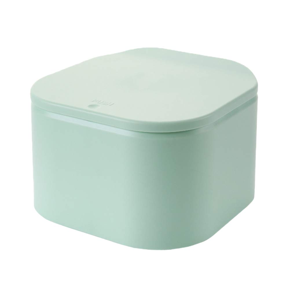 DOITOOL Mini Push Trash Can - Small Waste Bin for Home, Office, Bathroom & Desktop - Eco-Friendly Green Garbage Box for Paper, Dust & Sundries - Perfect for Desk, Countertop & Small Spaces