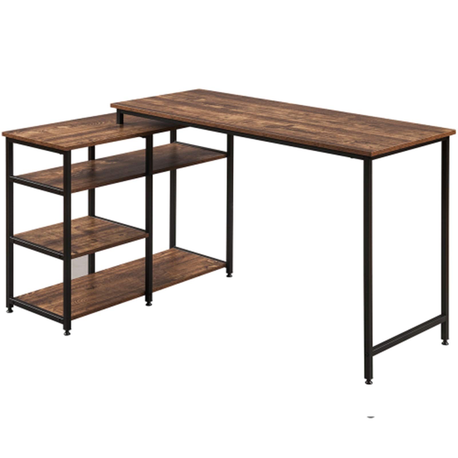 Ergonomic L-Shaped Computer Desk with Storage Shelves - 47