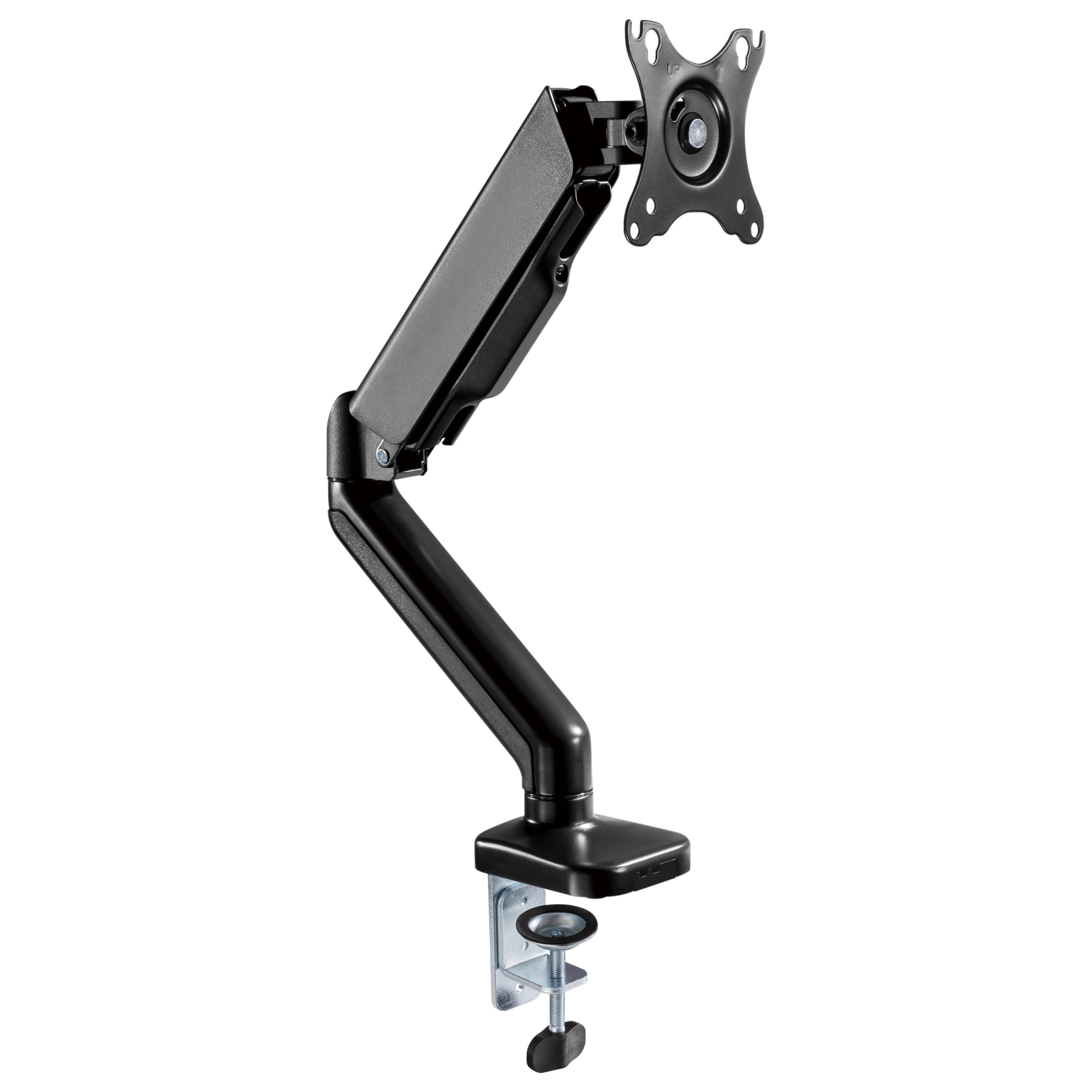 Outshine Single Monitor Arm - Adjustable Gas Spring Monitor Stand for 17-32 inch Screens | Ergonomic Desk Mount for Home & Office Workspace