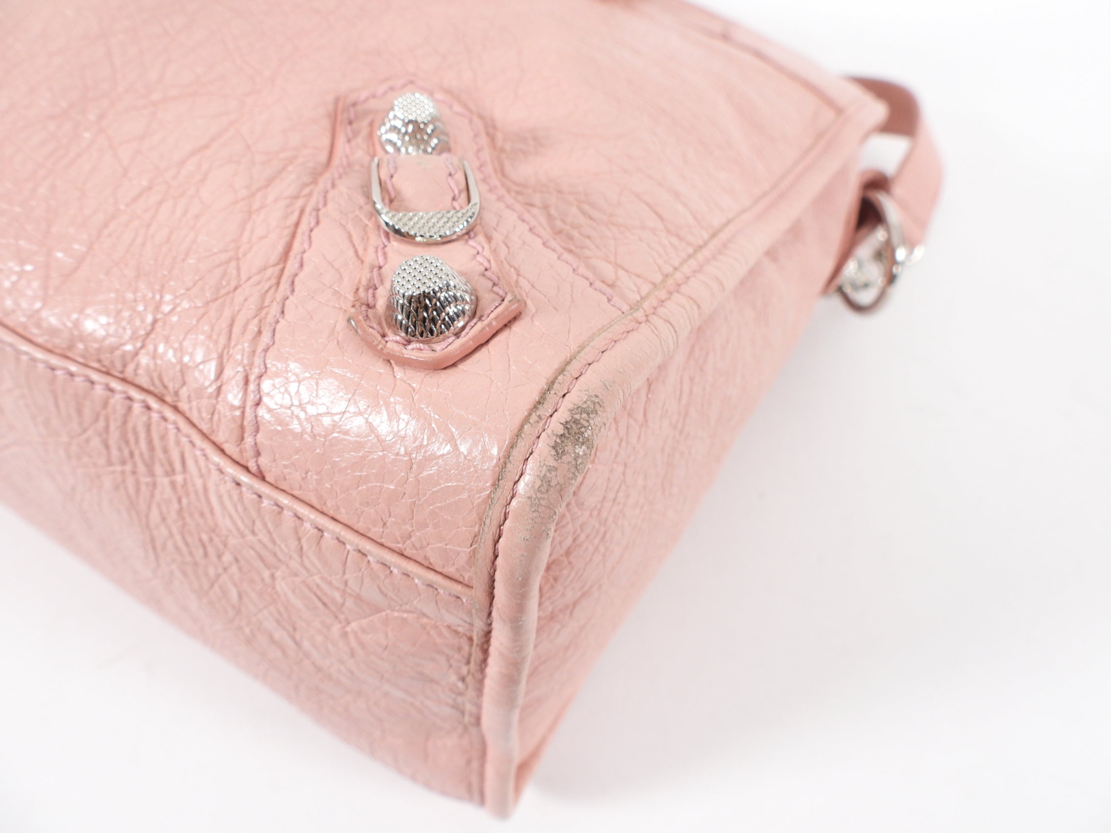 Balenciaga Light Pink Leather City Classic Medium Handbag for Women | Luxury Designer Tote Bag for Work, Travel & Everyday Use