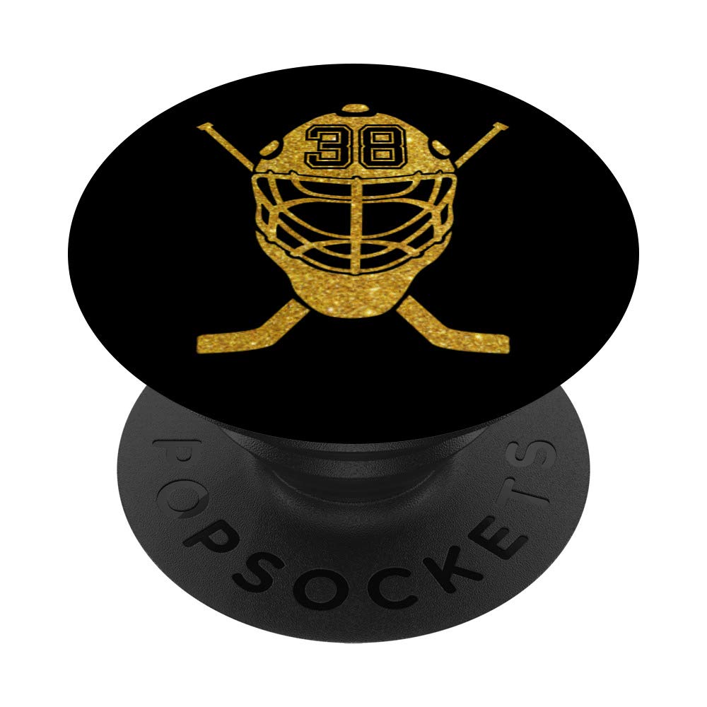 Hockey Player #38 Jersey No. 38 Cool Helmet Gadget Gift - Swappable PopSockets PopGrip for Phones & Tablets - Perfect for Fans, Players, and Tech Enthusiasts