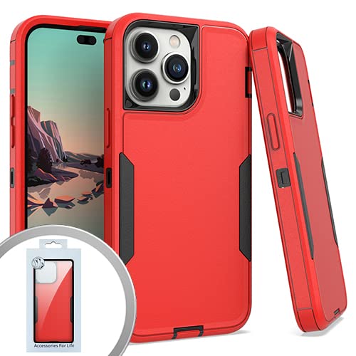 Slim Protective Case for iPhone 14 Pro (6.1 Inch) - 2 Pack Red | Ultra Thin Lightweight Cover with Precise Cutouts | Perfect for Everyday Use, Travel & Office