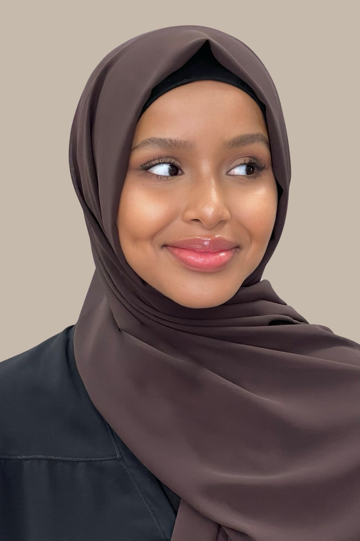 Premium Coffee Brown Chiffon Hijab Scarf - Elegant & Lightweight for Women - Perfect for Daily Wear, Prayer, and Special Occasions