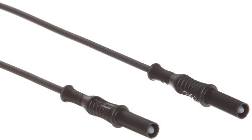 Cal Test Electronics CT2162 4mm Straight Banana Plug to Plug Test Lead - 18 AWG, 12 Amp, Silicone Jacket, 50cm Length, Black (Pack of 10) - Perfect for Electrical Testing, Lab Equipment, and DIY Electronics Projects