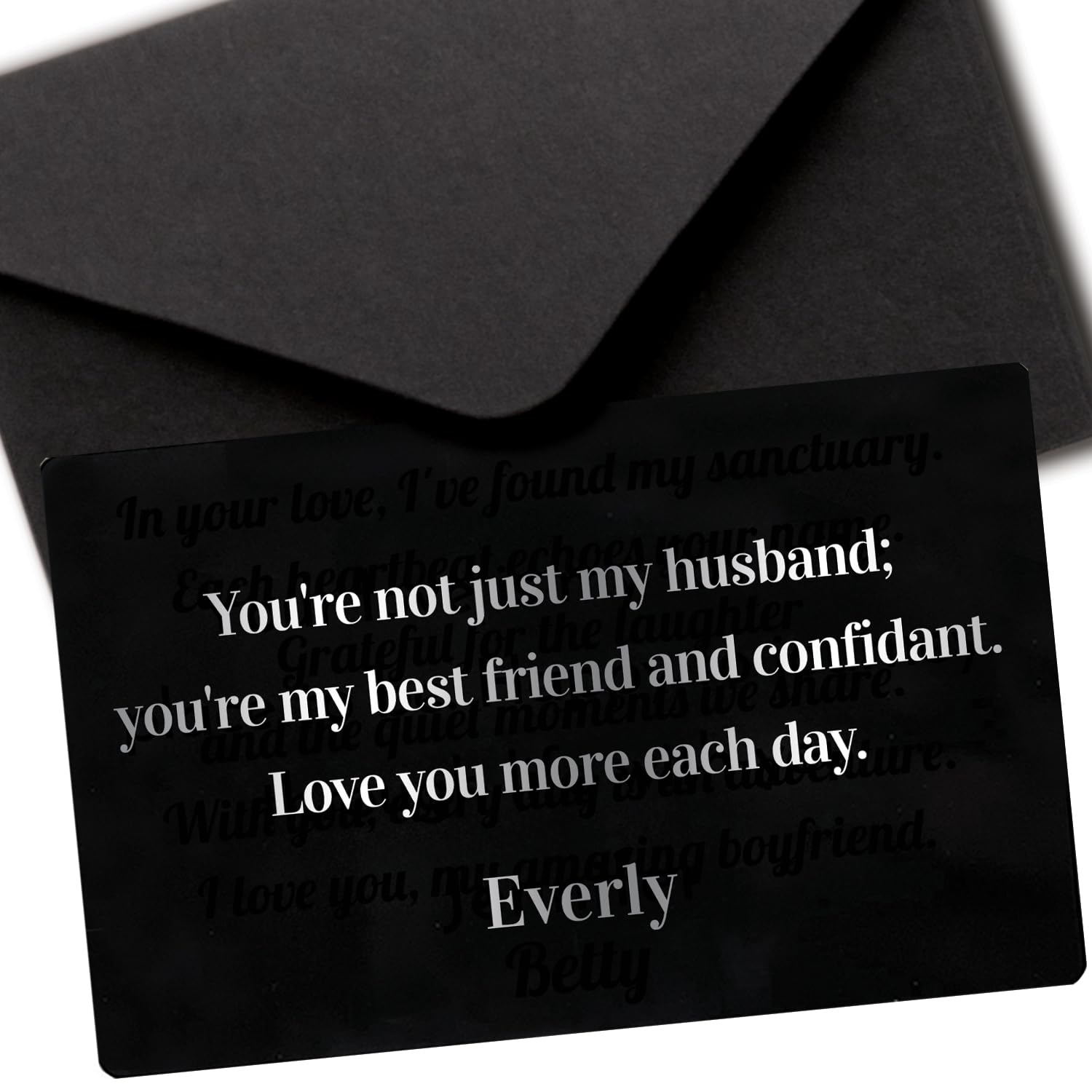 **Personalized Engraved Wallet Card - Custom I Love You Gift for Men & Women - Anniversary, Valentine's, Birthday Present for Husband/Boyfriend - Romantic Keepsake for Everyday Carry & Special Occasions**