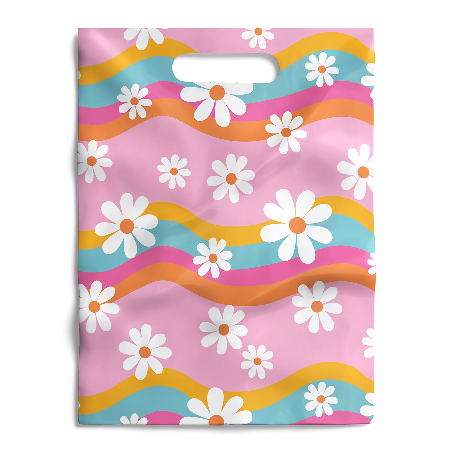 Groovy Daisy Merchandise Bags 9x12 Inches - 50 Pack Bulk Wholesale - Perfect for Retail Stores, Boutiques & Gift Packaging