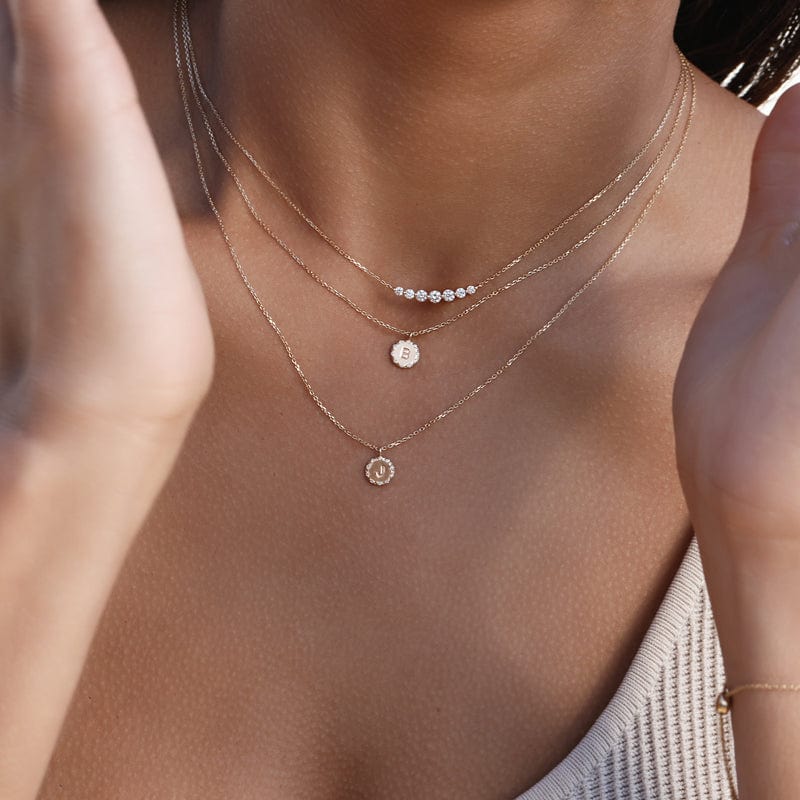 Personalized Diamond Initial Necklace for Women - 14K Gold or Sterling Silver Custom Monogram Pendant - Perfect Gift for Birthday, Anniversary, Valentine's Day & Mother's Day