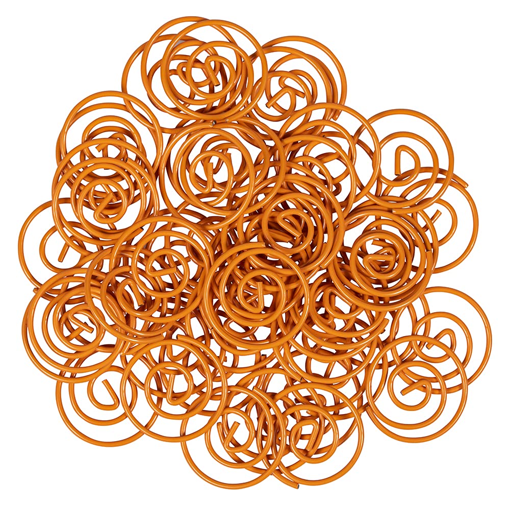 JAM PAPER Round Paper Clips - Orange Circular Binder Clips - 50 Pack - Perfect for Office, School & Craft Projects