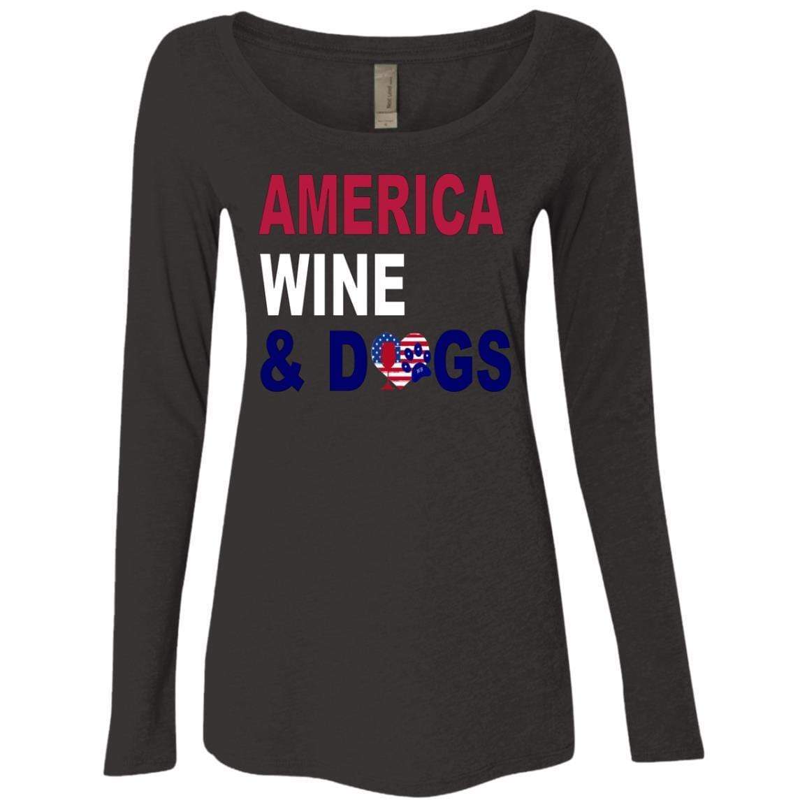 WineyBitches.Co Women's Long Sleeve Scoop Neck Tri-Blend T-Shirt - Soft & Comfortable Casual Wear for Everyday Outfits