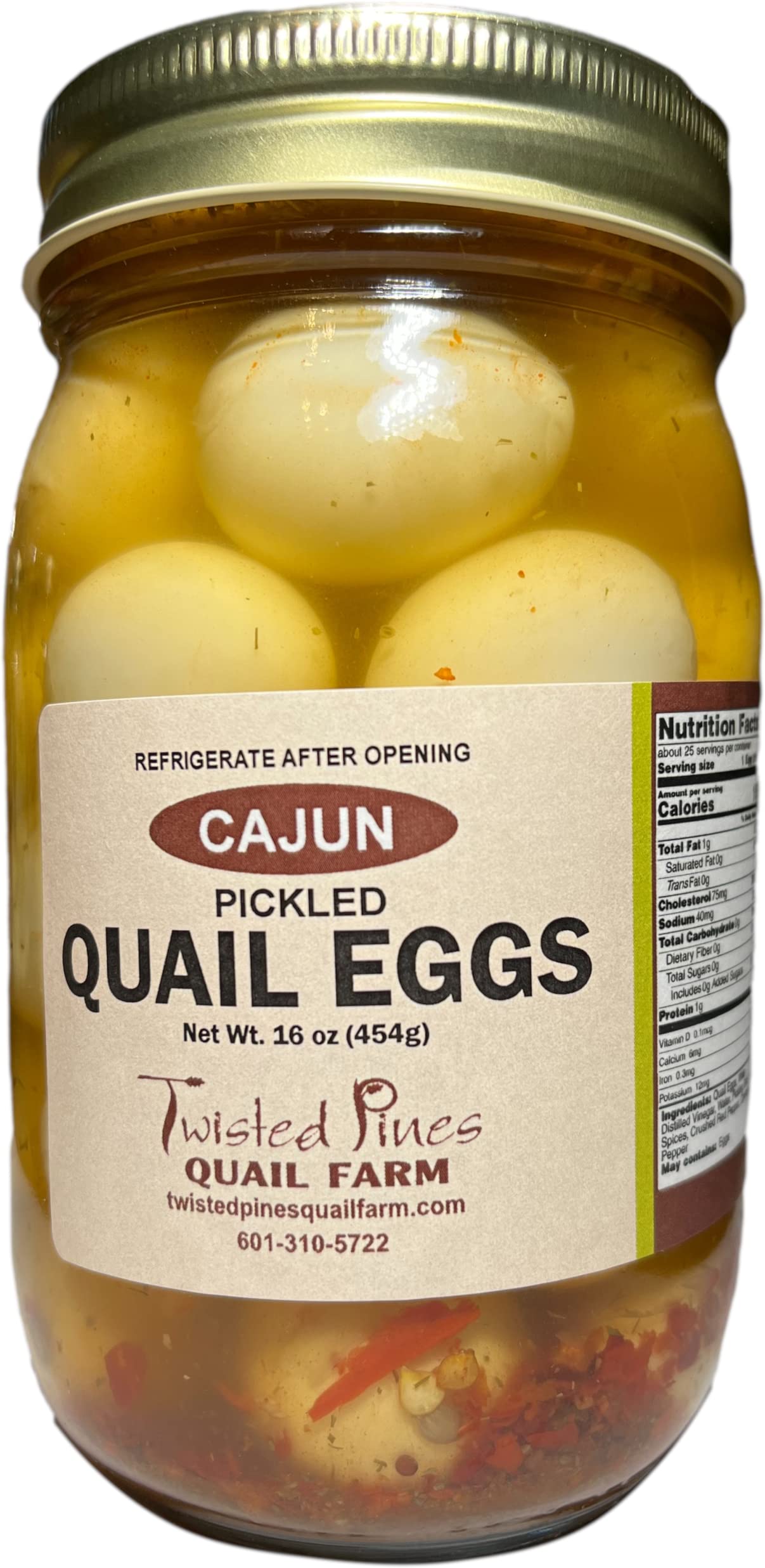 Cajun Style Pickled Quail Eggs - Spicy Southern Delicacy in 2 Pint Jars (16oz) - Perfect for Appetizers, Charcuterie Boards & Cajun Cooking