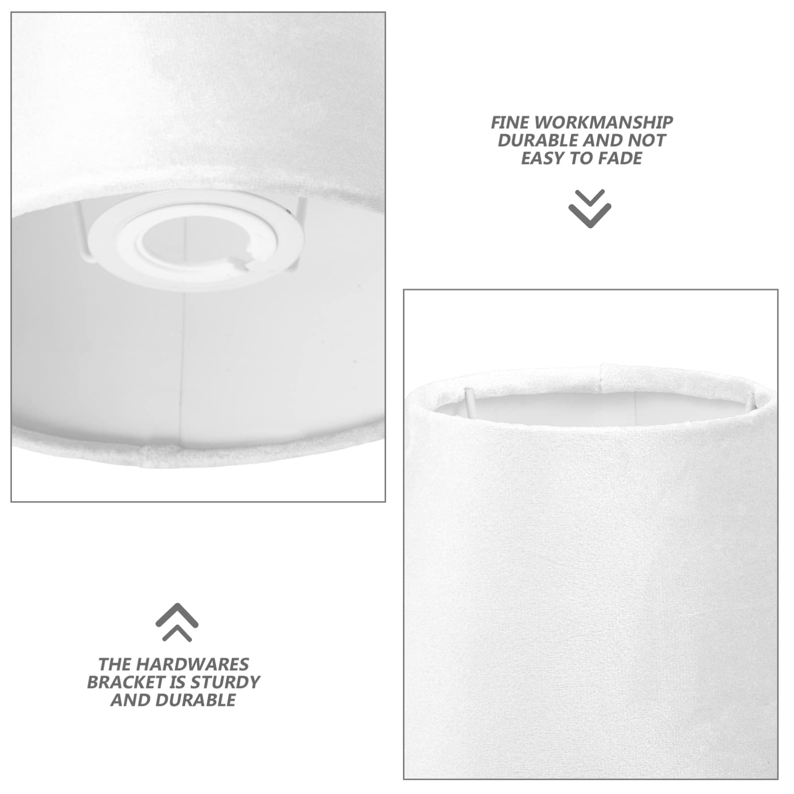 Velvet Lampshade Replacement - 1pc White Chandelier & Desk Lamp Shade with E27 Base - Soft Velvet Fabric for Elegant Home Decor | Perfect for Bedroom, Living Room & Office Lighting