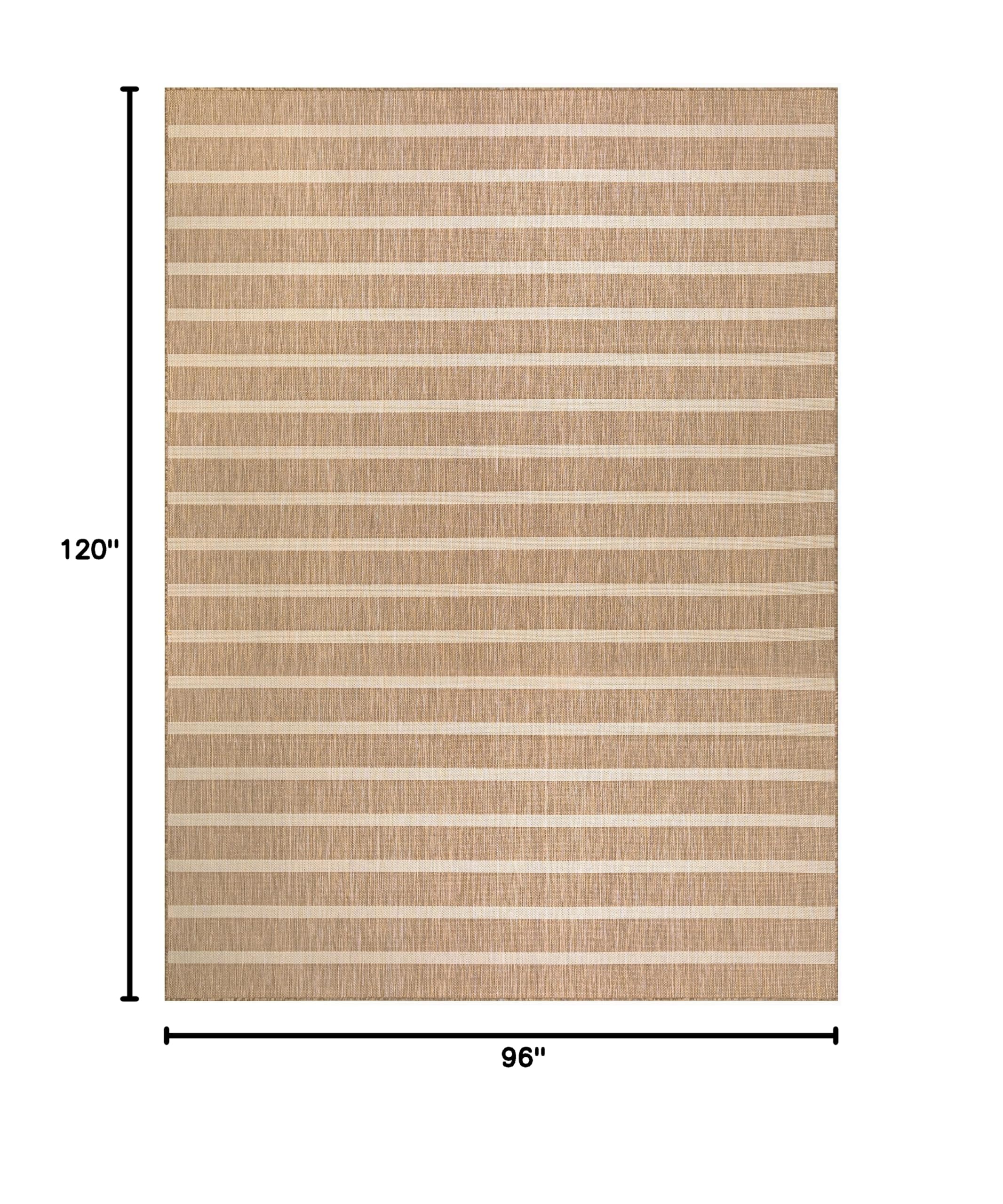 Nourison Positano 8' x 10' Indoor Outdoor Area Rug - Beige Ivory, Easy to Clean, Non-Shedding - Perfect for Bedroom, Living Room, Dining Room, Backyard, Deck & Patio | Durable & Stylish Home Decor for All Seasons