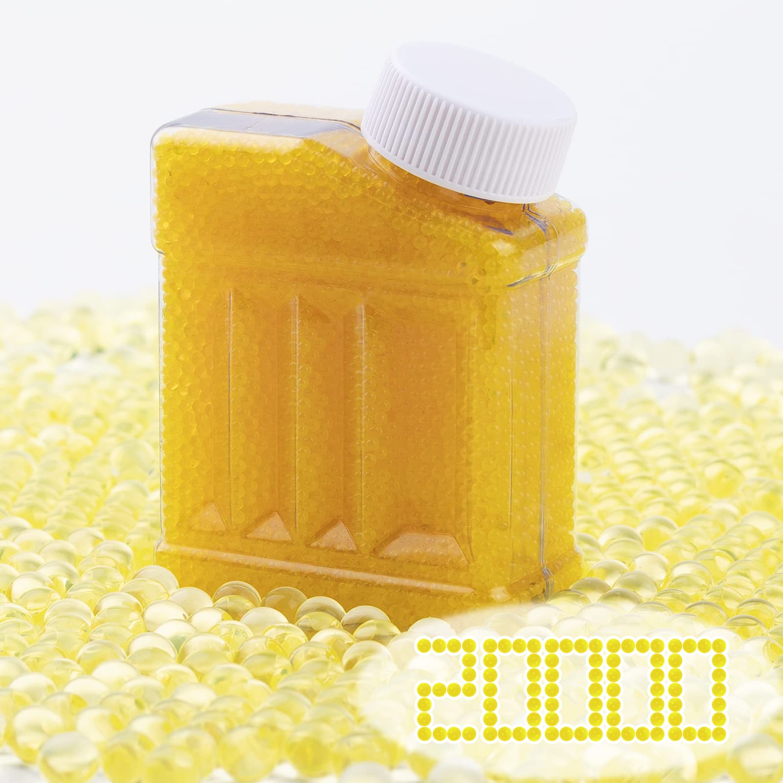 20,000 Splatter Ball Gun Refill Ammo - 7-8mm Water Gel Beads for Gel Blaster & Gel Gun | Non-Toxic, No Stain, Biodegradable | Perfect for Outdoor Games, Team Battles & Backyard Fun (Yellow)