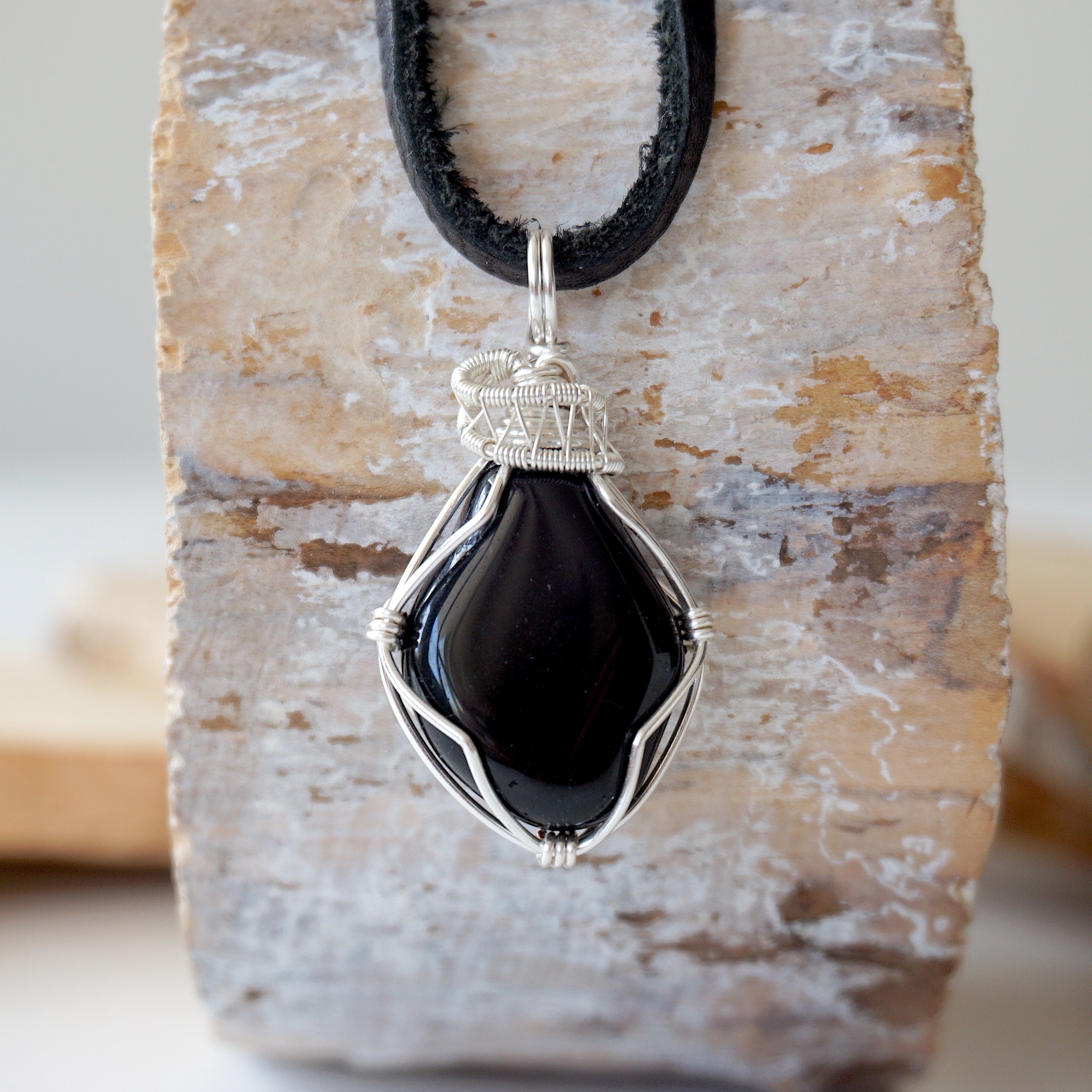 Black Onyx Pendant Necklace - Sterling Silver Plated Jewelry for Women, Gift for Her | Perfect for Everyday Wear, Special Occasions & Spiritual Healing