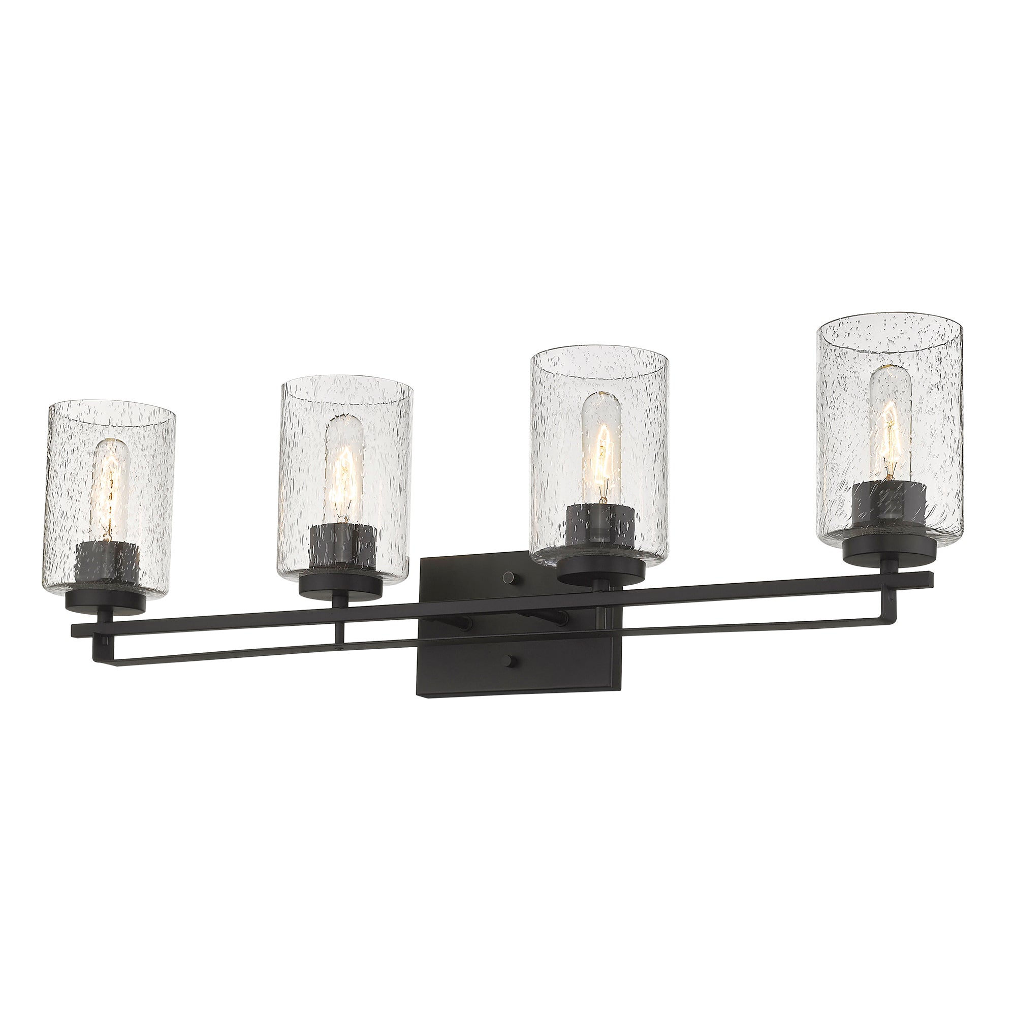 Borella Bronze Vanity Light - Modern Bathroom Wall Sconce with Clear Glass Shades, Perfect for Makeup Vanity, Dressing Room & Powder Room Lighting