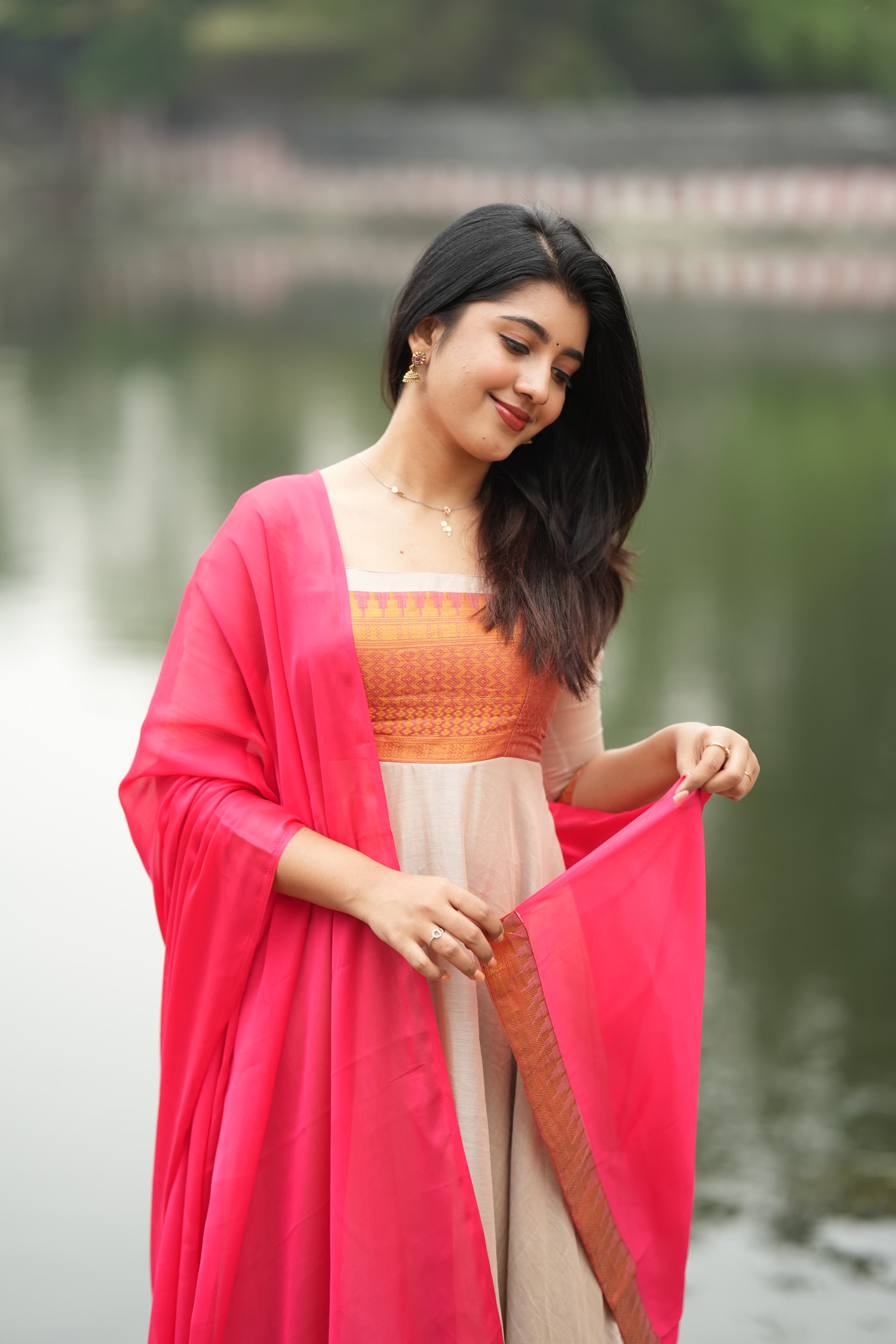 DD648 Parvathy Pure Cotton Anarkali Dress for Women - Traditional Indian Long Kurti with Embroidery - Perfect for Festivals, Weddings & Special Occasions