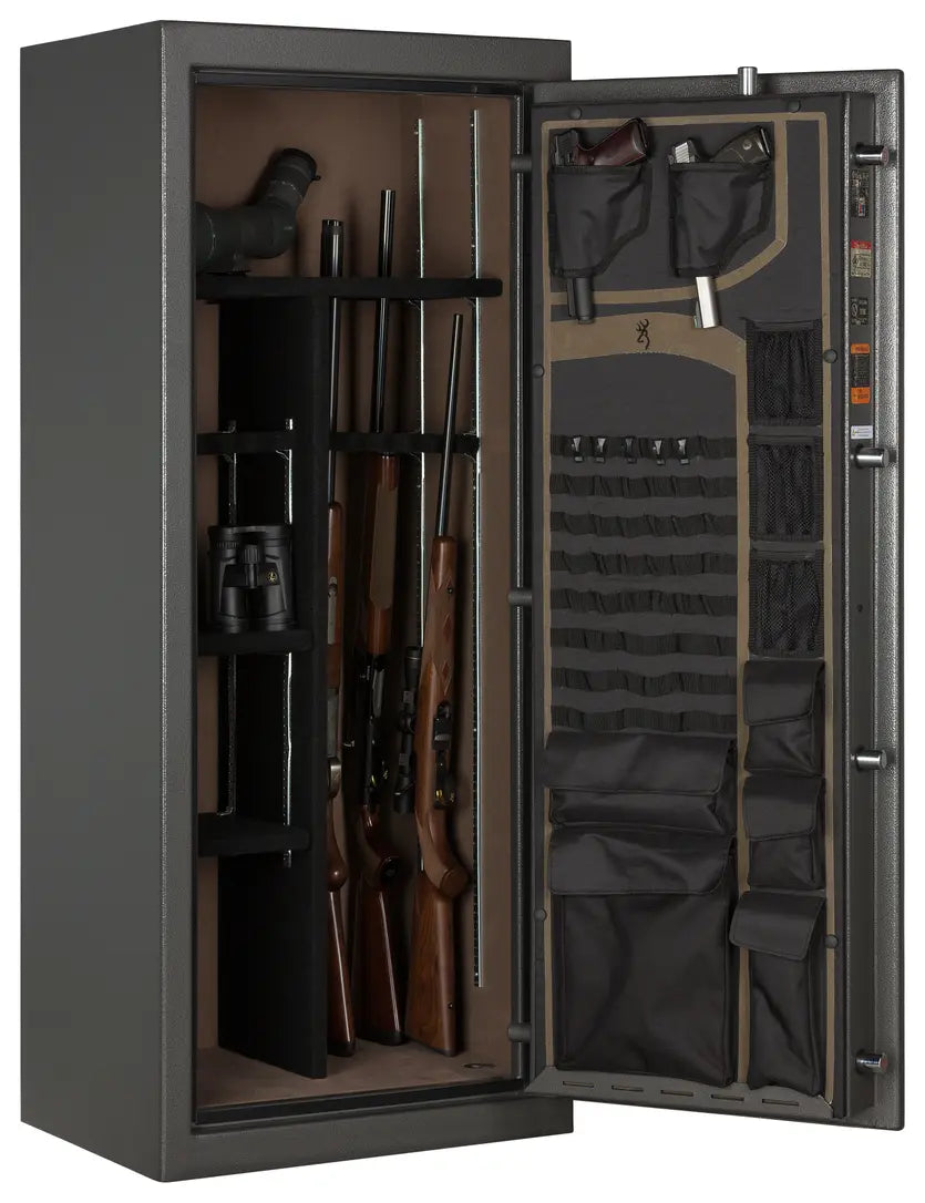 Browning SP20 Putty Gray Sporter Gun Safe - Secure Firearm Storage for Home, Office & Hunting - Heavy Duty Steel Safe with Key Lock & Foam Lining