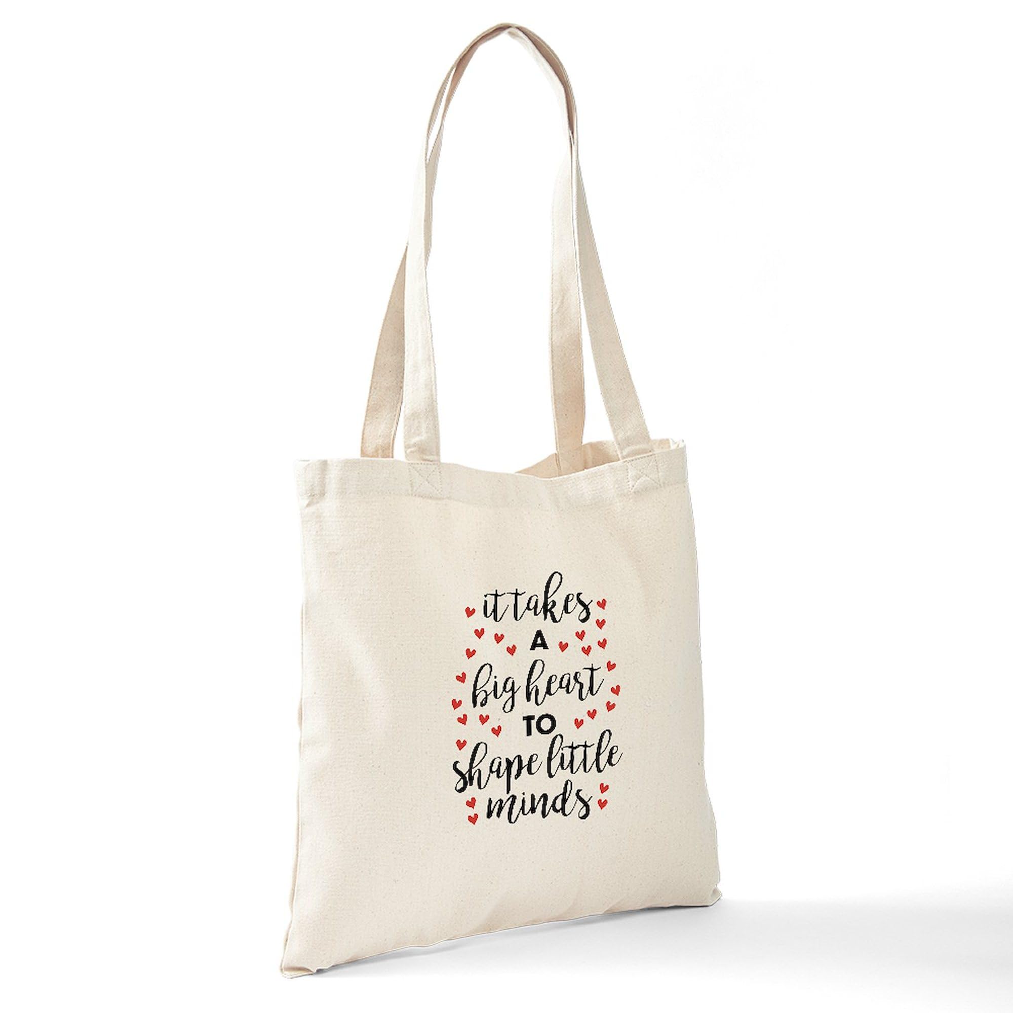 Eco-Friendly Natural Canvas Tote Bag - Reusable Shopping Bag with 'It Takes A Big Heart' Design | Perfect for Groceries, Beach Trips & Everyday Use