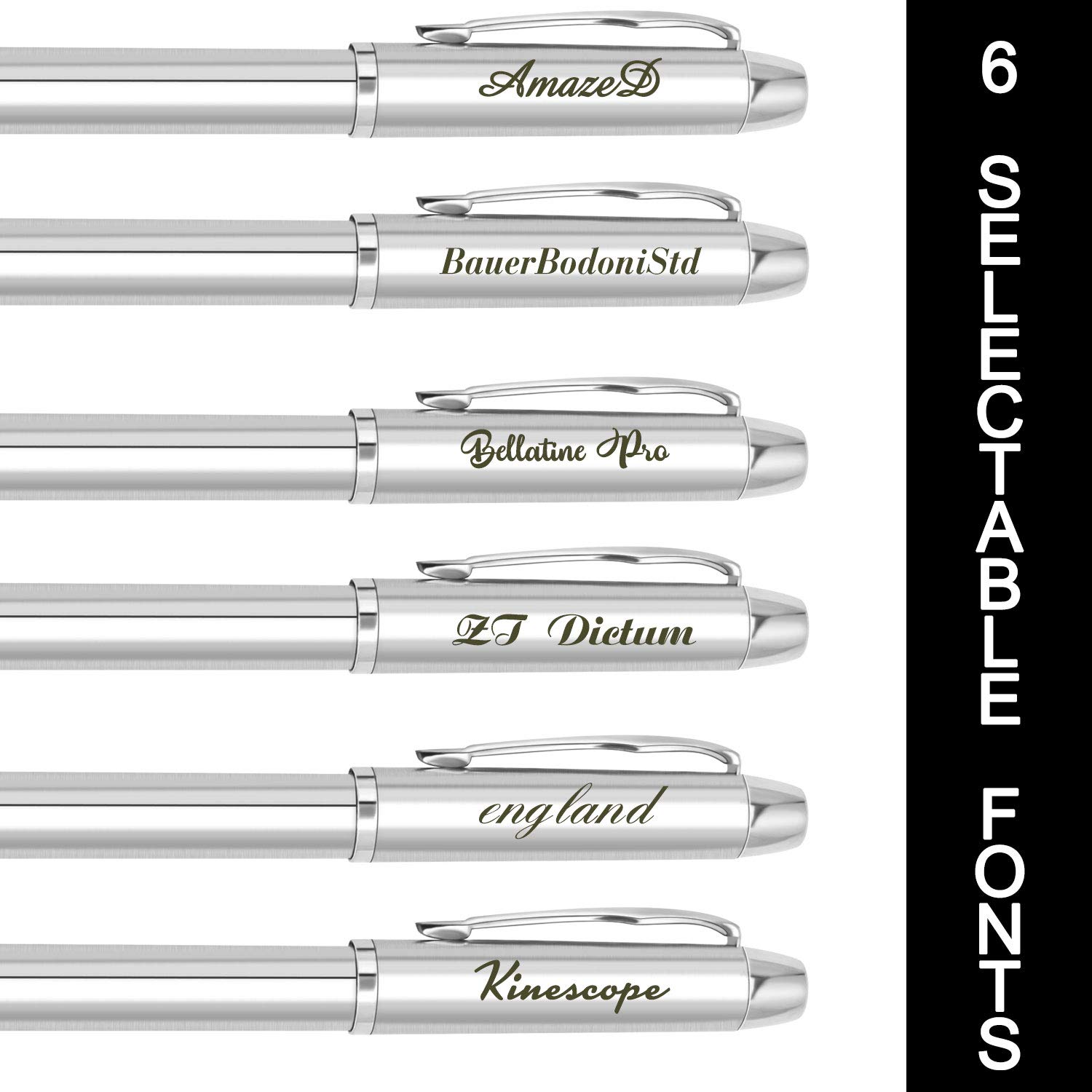 Custom Engraved Ballpoint Pen with Case - Personalized Pens for Men, Gifts for Dad, Boss, Office, Birthday & Graduation (Black Refill, Silver) - Perfect for Corporate Events, Promotions & Thoughtful Gifting