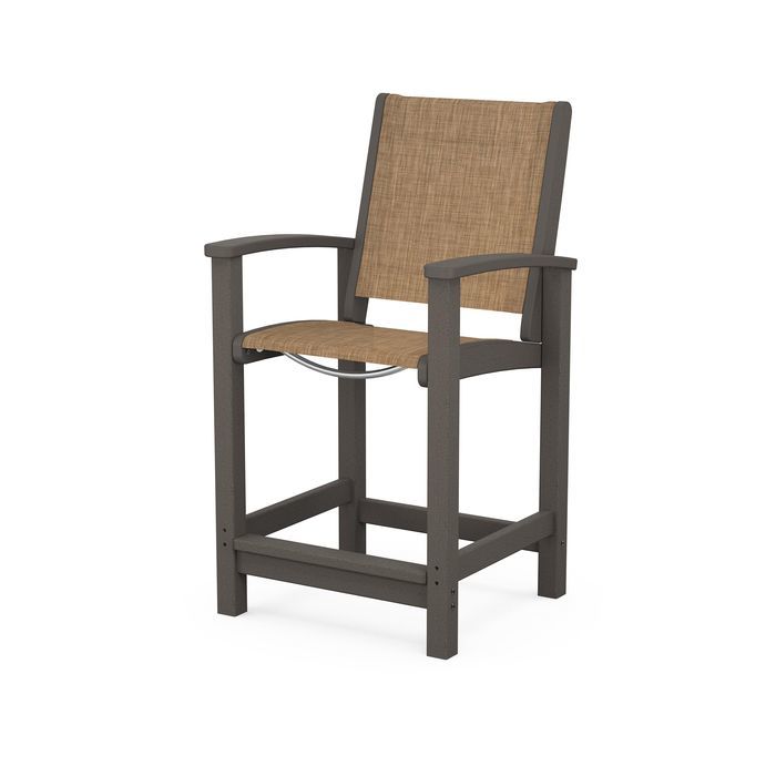 POLYWOOD Coastal Counter Chair - Durable Outdoor Bar Stool for Patio, Deck & Poolside - Weather-Resistant & Low Maintenance