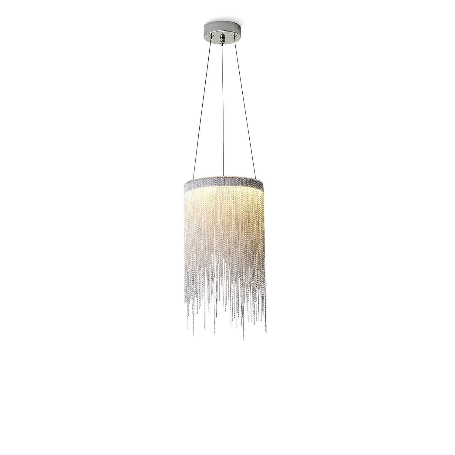 Modern Aluminum Chain Tassel Pendant Light - Vintage Industrial Ceiling Fixture for Dining Room, Kitchen Island & Bedroom Lighting