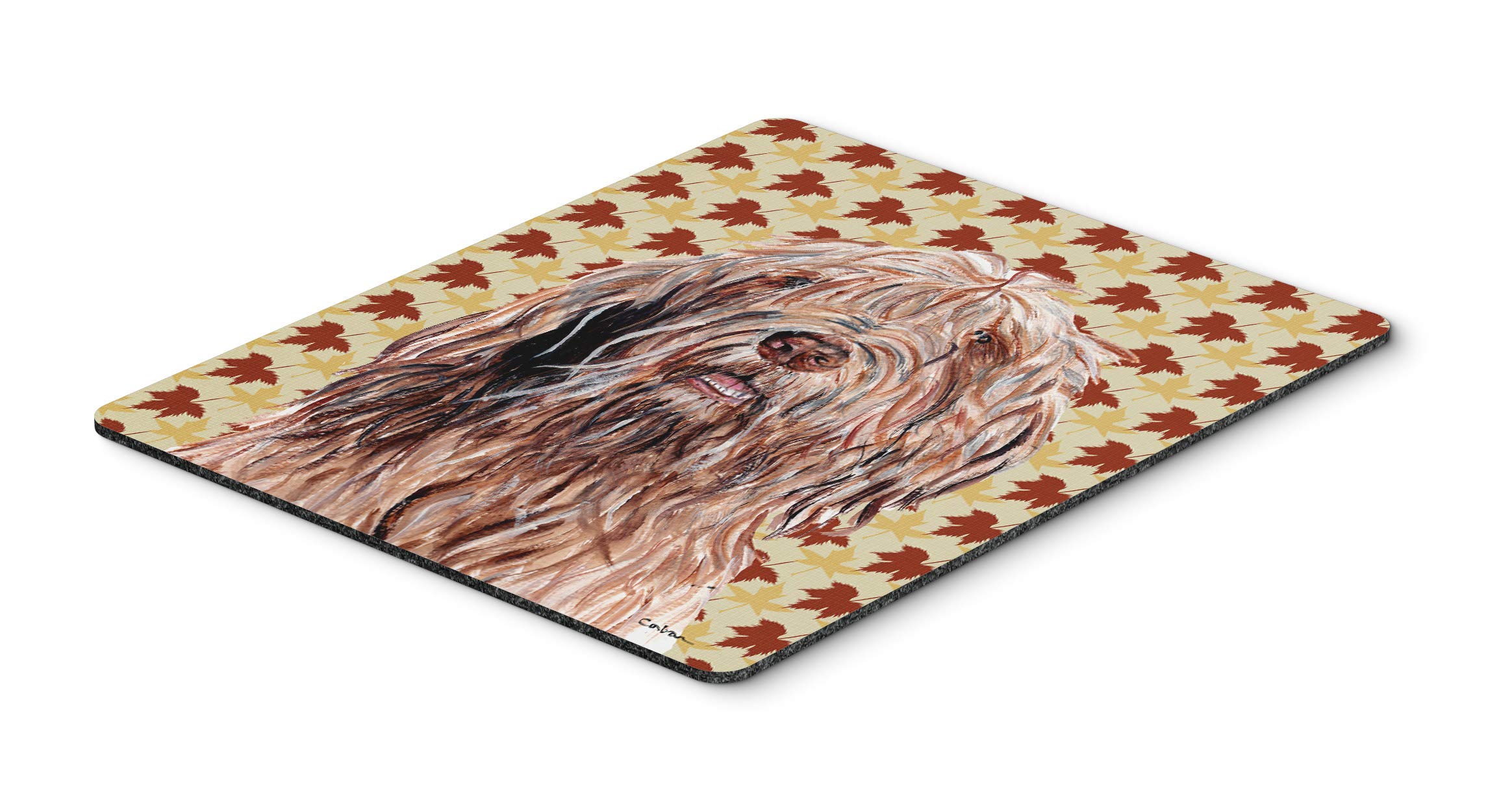 Otterhound Fall Leaves Mouse Pad - Washable Large Desk Mat for Home Office, Gaming & Computers | Non-Slip Hot Pad & Trivet for Kitchen Use